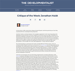 Critique of the Week: Jonathan Haidt