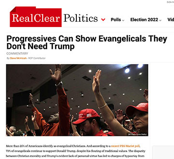 Real Clear Politics Op-Ed: Progressives Can Show Evangelicals They Don’t Need Trump